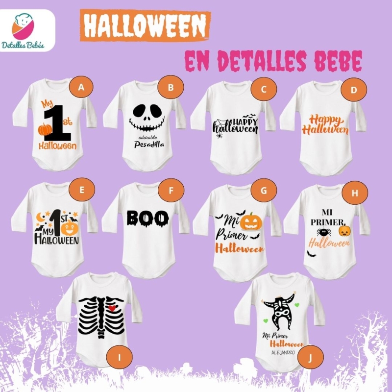 Polos personalizados para bebe tematica Halloween
